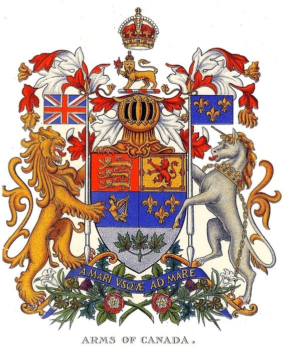 Канадский герб. Герб Канады. The Royal Coat of Arms of Canada. Королевский герб Канады.